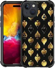 Compatible with iPhone 13 Mini Case,Gold Poker Pattern Pattern Soft TPU Bumper Desgin,Anti-Scratch Shockproof Case for iPhone 13 Mini 5.4-in