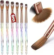 Nail Art Brushes Set,6PCS Professional Acrylic Nail Brushes for Acrylic Application Acrylic Powder Nail Extension and 3D Nail Carving Acrylic Brushes for Nail Salon DIY Size 4/6/8/10/12/14