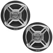 New Pair EKMR1672C Enrock Marine Boat 6.5" Inch Dual-Cone Stereo Speakers Chrome