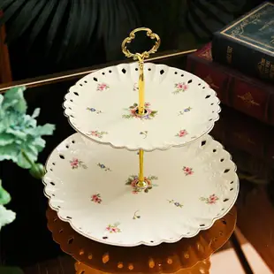 陶瓷三層點心架英式歐式創意客廳果盤蛋糕糖果盤下午茶水果點心盤