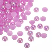 300pcs Flatback Pearls 12mm ABS Plastic Half Round Dome Pearls, Purple