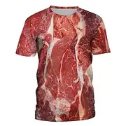 Funny Raw Meat T-shirt Anime 3D Classic Street Style For Couple's Men's Women's Adults' 3D Print