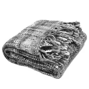 Knitted Oslo Grey Goose Throw Rug