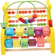 Vaguelly Early Educational Calculate Toy Boys and Girls Calculate Learning Toy Interactive Calculate Toy Made of Wood Material
