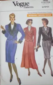 Vogue Sewing Pattern 7620 Misses Jacket and Skirt Sizes 8-12 Vintage 1989 UNCUT