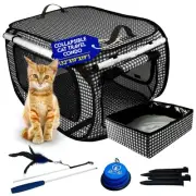 Extra Large Cat Carrier for Travel - Foldable & Portable Collapsible Kennel w...