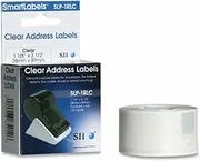Seiko Self-Adhesive Address Labels,1-1/8 x 3-1/2, Clear, 260/Box