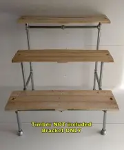 Industrial Pipe Display Shelf Stand Rack Unit Three 3 Tier Shelves Bracket DT40