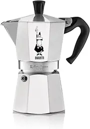 Bialetti - Moka Express: Iconic Stovetop Espresso Maker, Makes Real Italian Coffee, Moka Pot 9 Cup (420ml), Aluminium, Silver