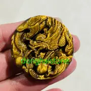 1.6" Top Natural Tiger’s Eye Jasper Dragon Skull Quartz Crystal Skull Gem 1PC