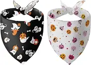 BlissBud Halloween Dog Bandanas 2 Pack,Pet Bandanas for Dogs Adjustable Triangle Holiday Scarves for Puppys,Small