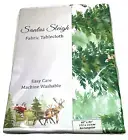 Benson Mills Santa's Sleigh Tablecloth 60" x 84" White Green Red Christmas