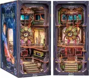 CUTEBEE DIY Book Nook Kit, 3D Wooden Puzzle Dollhouse Kit