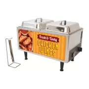 Electric Benchmark Chicken Wings Warmer Set Tong 120v Stainless Steel Silver