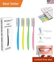 DR PEFECT Extra Hard & Firm Toothbrush BPA Free Large Long Head Whitening Tee...