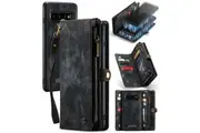 Samsung Galaxy S10+ CaseMe 008 Flip Wallet with Detachable Cover, 8 Card Slots + Zip Pocket