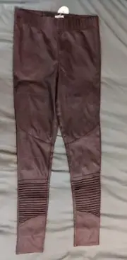 NWT Mud Pie Women's Brown Finch Leather Leggings - XS