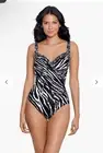Miraclesuit Sanibel One Piece in Tigre Sombre Black White Size 12