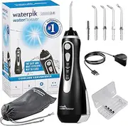 Waterpik Cordless Advanced Pro 2.0 Water Flosser - Ultra-Quiet, Waterproof & Rechargeable, 3 Pressure Settings, 360° Tip Rotation, Ideal for Implants & Braces, 2-Year Warranty, Black (WP-582A)