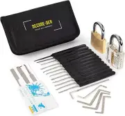 30 Piece Lock Picking Kit Premium Gift Lock Pick Set Clear Practice Locks