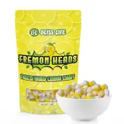 Fremon Heads Freeze Dried Lemon Candy 3 oz Package, Freeze Dried Sour Candy