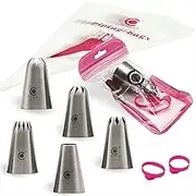 Cangool Large Icing Nozzle Set Pattern #111#336#356#1C #8A - Perfect Addition to Icing Bags with Nozzles - Large Decoration Variety