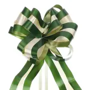 10pcs 7" Large Big Pull Bow Car Gift Wrapping Bows Ribbon, Dark Green/White