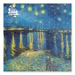 ADULT JIGSAW PUZZLE VAN GOGH: STARRY NIGHT OVER THE RHONE (500 PIECES): 500-PIECE JIGSAW PUZZLES
