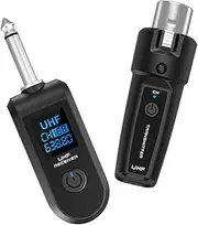 COMPUKAS Audio Transmitter Guitar Wireless Transmitter and Receiver Audio Wireless Guitar Electric Guitar Accessories Guitar USB Receiver Guitar Transmitter Receiver Black Batteries