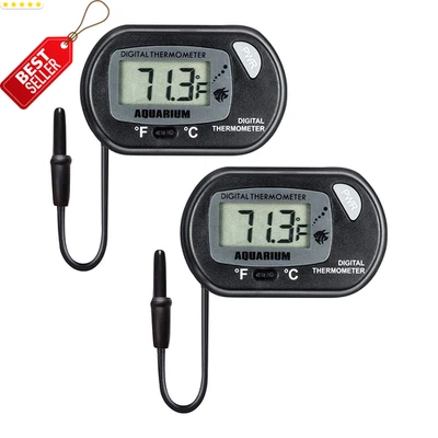 2-Pack LCD Digital Fish Tank Aquarium Thermometer Marine Water Temperature