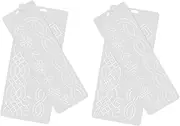 Veemoon Quilting Templates Cross Stitch Embroidery Rulers with Creative Leaf Flower Designs Durable Machine Quilting Supplies for Enhanced Efficiency and Convenient Crafting