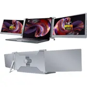 14 inch Trifold Portable Monitor 1080P IPS FHD Laptop Screen Extender For Laptop - Space Grey