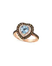 Le Vian Heart Collection 14K Rose Gold 1.81 ct. tw. Diamond & Aquamarine Ring