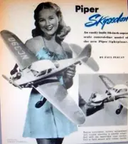 Rare PIPER SKYSEDAN PLAN + BUILDING ARTICLE for a 36" UC Scale Model Airplane