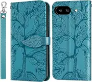 for Google Pixel 9a Case PU Leather Folio Flip Cover with Card Slots, Magnetic Wallet Phone Case for Google Pixel 9a - Blue