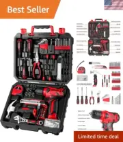 Multi-Functional 8V Red Cordless Drill & Hand Tool Set - Perfect for Home Use
