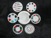 Geometric Art Coffee Coaster Set for Study Table Marble Tea Coaster 4.5 Inches