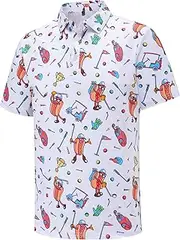 [Oenbeci] Mens Golf Polo Shirts Funny Golf Shirts for Men Performance Moisture Wicking Quick Dry Athletic Short Sleeve