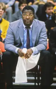 Head coach John Thompson Georgetown University Hoyas looks on from- Old Photo 1