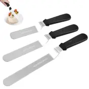 3 PCS Angled Icing Spatula Set 6 8 10 inch Stainless Steel Offset Spatulas