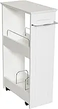 Zenna Home 9227WWBB Slim Bath Shelves Bathroom Storage, Size: 8-Inch Width x 26.25-Inch Height x 16 - Inch Depth, White