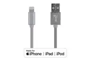 Apple MFI Certified 8 Pin Lightning to USB Cable 1M Nylon Braided -Silver -AeroCool Branded