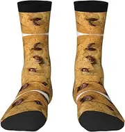 [HVTTIOR] Chocolate Cookie Print Athletic Adult Socks Single Side Circumference For Men And Women Casual Wear