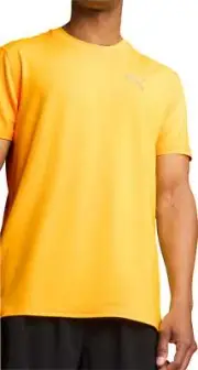 Puma Run Cloudspun Mens Running Top Orange Short Sleeve Breathable T-Shirt