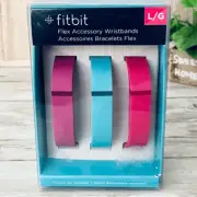 NWT in Box Size L Pack of 3 Fitbit Flex Accessory Purple, turquoise Blue & Pink