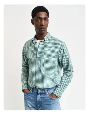 [Gant] Regular Fit Gingham Poplin Shirt in Deep Forest Green