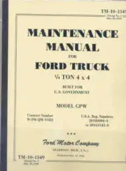 TM10-1349 Ford GPW Maintenance Manual Book US Army WW2 jeep Book jeeps