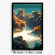Pixel Art Poster - Beautiful Reef (8 Bit Psychedelic Trippy Video Game Print)