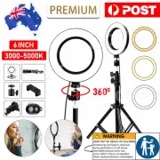 6" Dimmable Diva LED Ring Light Tripod Stand Selfie Mini Circle Lamp Make Up AU