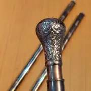 Victorian Antique Brass Handle Vintage Walking Stick Extra Long